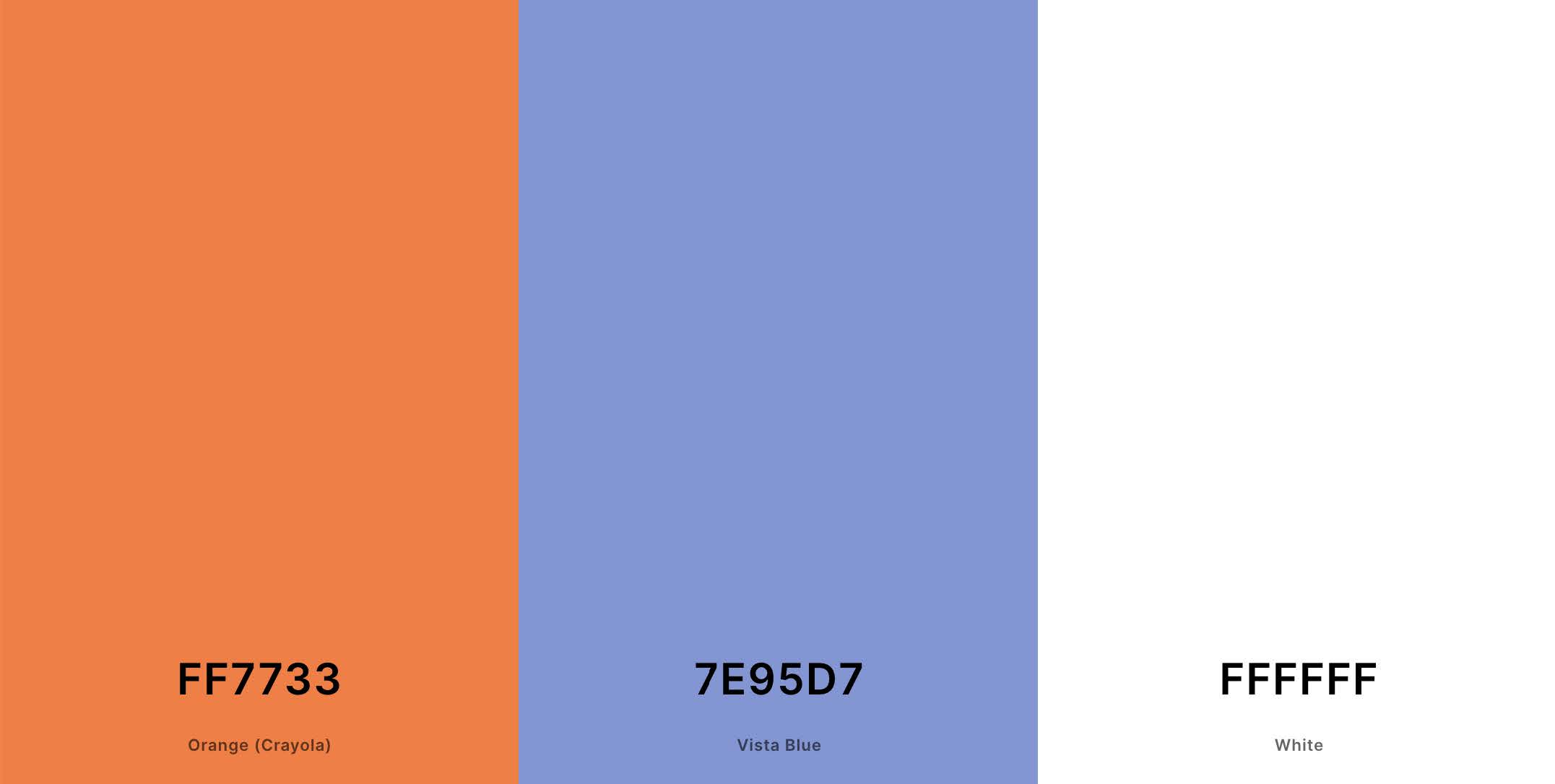Farbpalette des High-Fidelity-Prototyps: Orange, Blau und Weiß